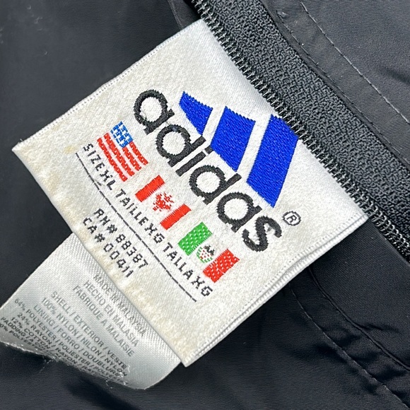 VINTAGE ADIDAS REVERSIBLE JACKET MENS SIZE XL FULL ZIP BLACK GRAY WHITE JACKET - Picture 6 of 13